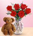 6 Roses with a Bear