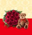 Red Roses W/ Hugs W/Vase